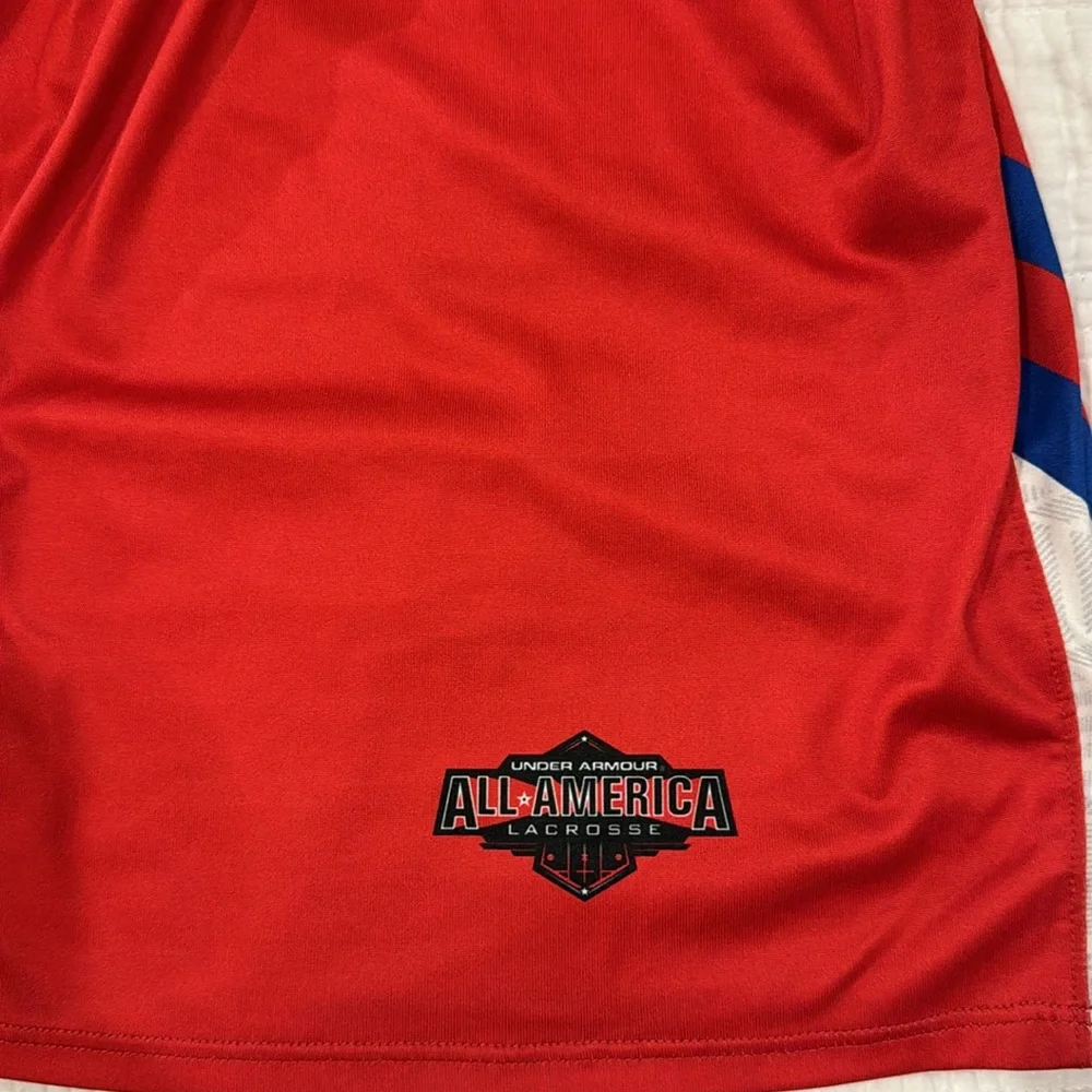 Women’s Under Armour Athletic Shorts | All America Lacrosse | Red Blue | XL - Picture 7 of 7